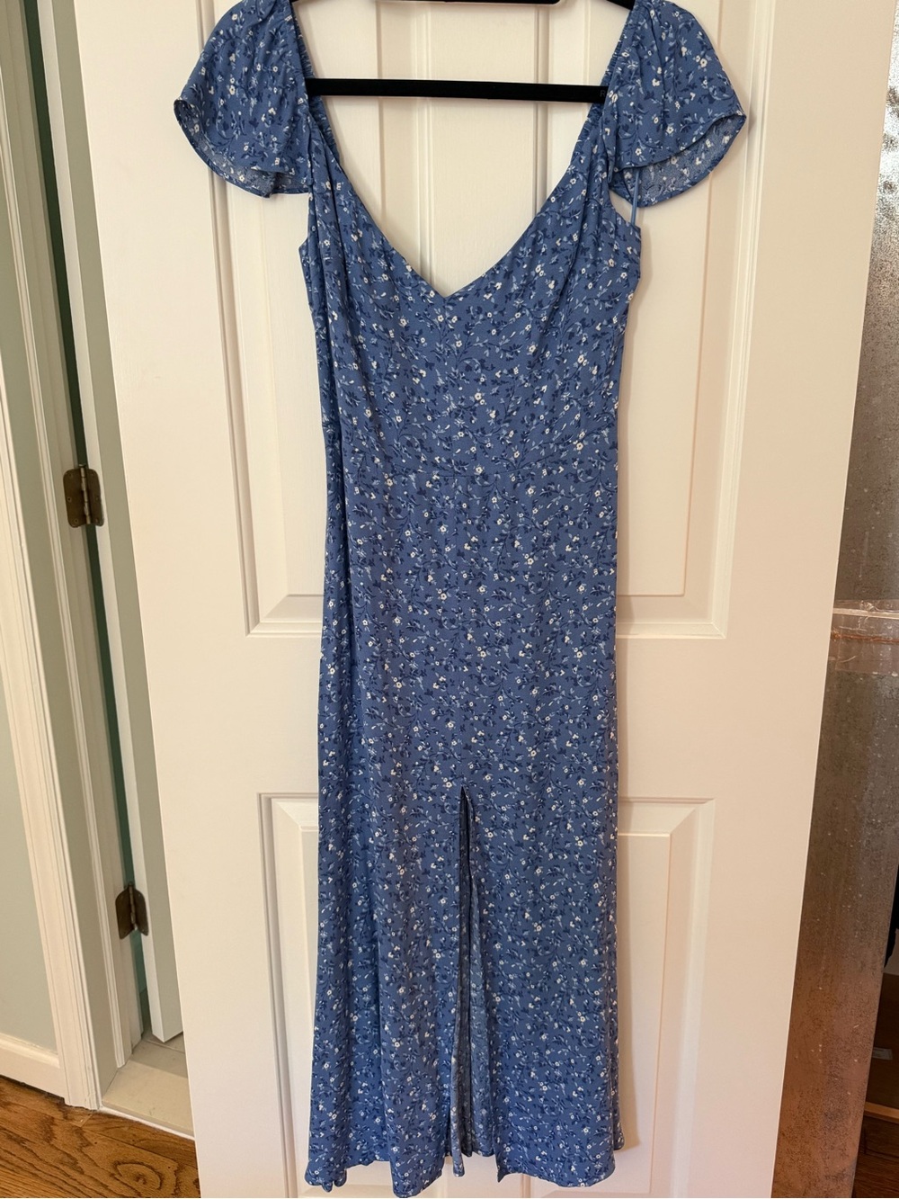Reformation light blue floral maxi dress